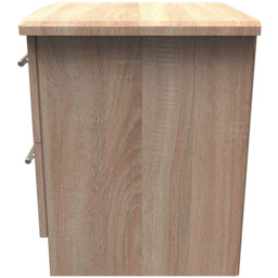 Crowndale Sherwood 2 Drawer Bardolino Oak Compact Bedside Cabinet - Brown - Wilko - thumbnail 4