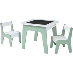 Liberty House Toys 4-in-1 2 Seater Kids Play Table and Chairs Set - Size: 50 x 60 x 60cm - Sage Green & White - Wilko - thumbnail 3