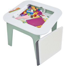 Liberty House Toys 4-in-1 2 Seater Kids Play Table and Chairs Set - Size: 50 x 60 x 60cm - Sage Green & White - Wilko - thumbnail 5