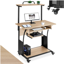 tectake Fife Oak Sonoma Office Desk with Keyboard Tray - Brown - Wilko - thumbnail 3