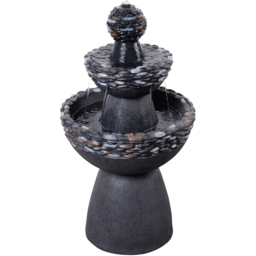 Teamson Home Dark Grey 3-tier Stone Pedestal Water Outdoor Fountain 36.5 inch - Size: 92.71 x 51.99 x 51.99cm - Wilko - thumbnail 1