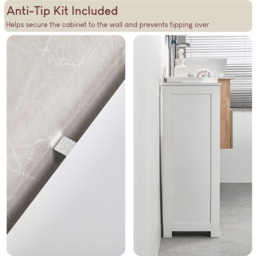 Bath Vida Priano 1 Door 1 Drawer Freestanding Cabinet - Size: 77 x 43 x 34cm - Wilko - thumbnail 6
