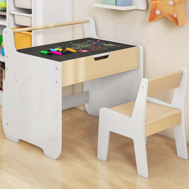 Costway Single Drawer White Wooden Kids Activity Set with Detachable Tabletop - Size: 62 x 47 x 59cm - Wilko - image 1
