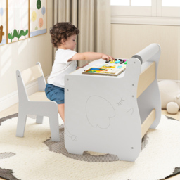 Costway Single Drawer White Wooden Kids Activity Set with Detachable Tabletop - Size: 62 x 47 x 59cm - Wilko - thumbnail 5
