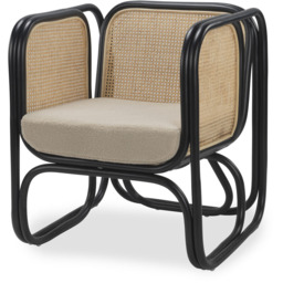 Desser Iconic Black Latte Fabric Rattan Chair - Size: Single - Desser Furniture - Wilko - thumbnail 3