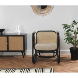 Desser Iconic Black Latte Fabric Rattan Chair - Size: Single - Desser Furniture - Wilko - thumbnail 6