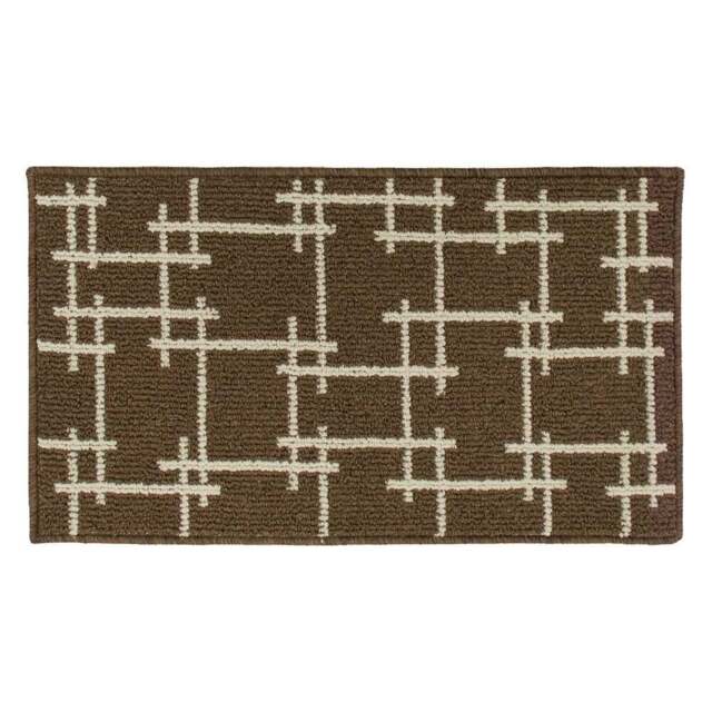 JVL Vector Brown Indoor Machine Washable Doormat 40 x 70cm - JVL Homewares - Wilko - image 1