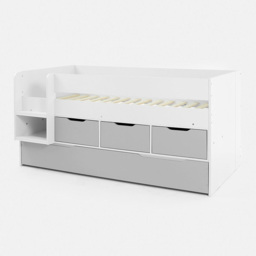 Flair Lars Single Low Cabin Bed with Trundle and Storage Drawers - White - Wilko - thumbnail 6