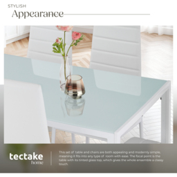 tectake Brandenburg 6 Seater White Faux Leather Dining Table Set - Wilko - thumbnail 7