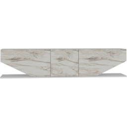 Decorotika Pearl 3 Door 2 Shelf White and White Marble Effect Modern TV Unit - Size: 40 x 180 x 30cm - Multi - Wilko - thumbnail 3