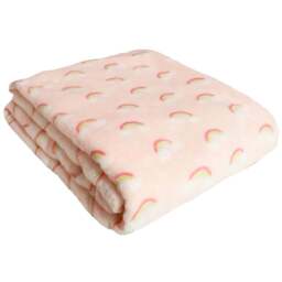 Velosso Clouds Rainbow Throw 127 x 152cm - Size: 127 x 152 x 1cm - Pink - Wilko - thumbnail 1