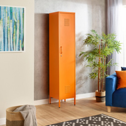 MMT Furniture Designs Single Door Orange Metal Tall Locker Cabinet - Size: 180 x 38.5 x 38.5cm - Wilko - thumbnail 7
