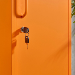 MMT Furniture Designs Single Door Orange Metal Tall Locker Cabinet - Size: 180 x 38.5 x 38.5cm - Wilko - thumbnail 5