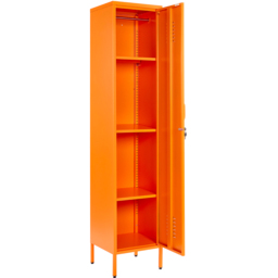 MMT Furniture Designs Single Door Orange Metal Tall Locker Cabinet - Size: 180 x 38.5 x 38.5cm - Wilko - thumbnail 4