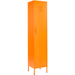 MMT Furniture Designs Single Door Orange Metal Tall Locker Cabinet - Size: 180 x 38.5 x 38.5cm - Wilko - thumbnail 3