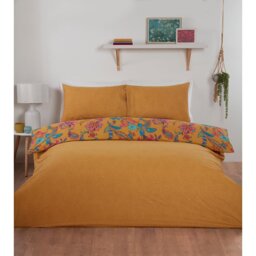 Divante Safia Duvet Cover and Pillowcase Set - Ochre/Superking - Size: Super King - Wilko - thumbnail 3