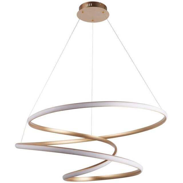 Merano Imola Satin Gold and White Silicone Pendant Ceiling Light - Size: 85 x 85 x 186.5cm - Wilko - image 1