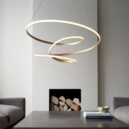 Merano Imola Satin Gold and White Silicone Pendant Ceiling Light - Size: 85 x 85 x 186.5cm - Wilko - thumbnail 6