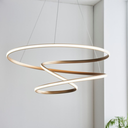 Merano Imola Satin Gold and White Silicone Pendant Ceiling Light - Size: 85 x 85 x 186.5cm - Wilko - thumbnail 3