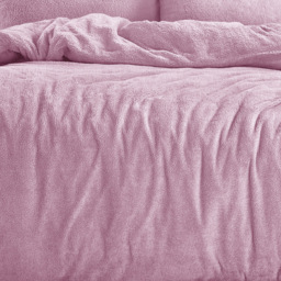 Velosso Super King Size Baby Pink Teddy Fleece Duvet Set - Wilko - thumbnail 4