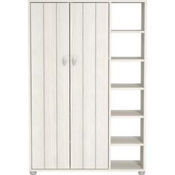 GFW Bideford White Tall Shoe Cabinet - Size: 29 x 79 x 119cm - Wilko - thumbnail 3