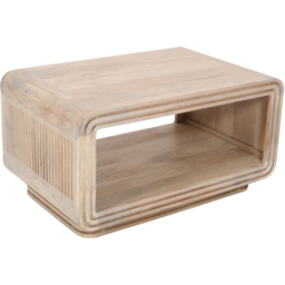 Brooklyn Hudson Single Shelf Carved Mango Wood Coffee Table - Brown - Wilko - thumbnail 3