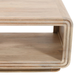Brooklyn Hudson Single Shelf Carved Mango Wood Coffee Table - Brown - Wilko - thumbnail 6