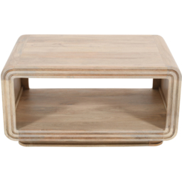 Brooklyn Hudson Single Shelf Carved Mango Wood Coffee Table - Brown - Wilko - thumbnail 5