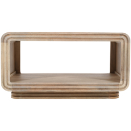 Brooklyn Hudson Single Shelf Carved Mango Wood Coffee Table - Brown - Wilko - thumbnail 4