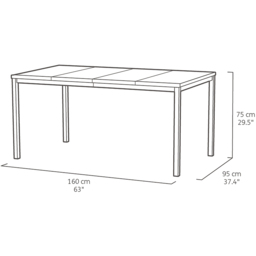 Keter Porto 6 Seater Garden Dining Table - Multi - Wilko - thumbnail 7