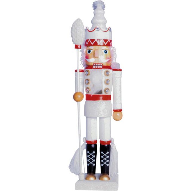 St Helens White and Red Christmas Nutcracker with Staff - Size: 9 x 11 x 40cm - Multi - Wilko - image 1