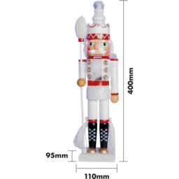 St Helens White and Red Christmas Nutcracker with Staff - Size: 9 x 11 x 40cm - Multi - Wilko - thumbnail 6