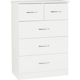 Seconique Nevada White 4 Piece Bedroom Furniture Set - Size: 3 Door - Wilko - thumbnail 7