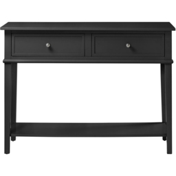 Dorel Franklin 2 Drawer Single Open Shelf Black Console Table - Size: 76 x 104 x 40cm - Wilko - thumbnail 4