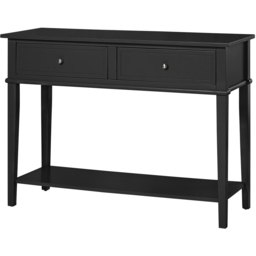 Dorel Franklin 2 Drawer Single Open Shelf Black Console Table - Size: 76 x 104 x 40cm - Wilko - thumbnail 3