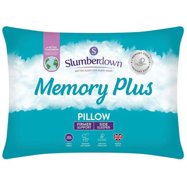 Slumberdown Memory Plus Pillow - Size: Single - White - Wilko - image 1
