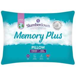 Slumberdown Memory Plus Pillow - Size: Single - White - Wilko - thumbnail 1