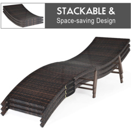 Costway Set of 2 Double Sided Cushioned Folding Sun Lounger - Size: 114 x 66 x 36cm - Multi - Wilko - thumbnail 7