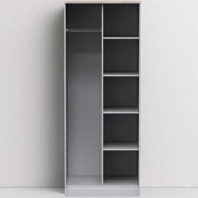 Crowndale Diamond Ready Assembled Matt Shadow and Grey Tall Open Wardrobe - Size: Doorless - Wilko - image 1