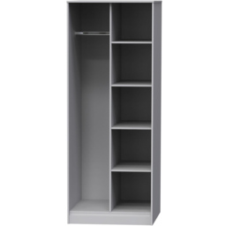 Crowndale Diamond Ready Assembled Matt Shadow and Grey Tall Open Wardrobe - Size: Doorless - Wilko - thumbnail 3