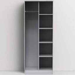 Crowndale Diamond Ready Assembled Matt Shadow and Grey Tall Open Wardrobe - Size: Doorless - Wilko - thumbnail 1