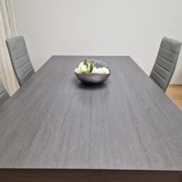 Kosy Koala 4 Seater Faux Leather Arrow Design Dining Set Grey - Portland - Wilko - thumbnail 6