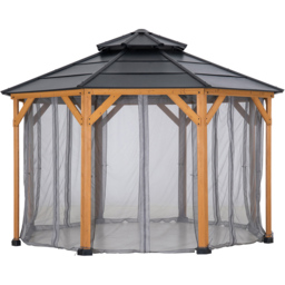 Sunjoy 3.9 x 3.9m Accessory Netting for Outdoor Steel Gazebo (Gazebo Not Include) - Size: 1 x 147 x 228cm - Grey - Wilko - thumbnail 1