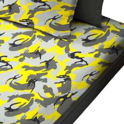 Velosso Double Camouflage Yellow Fitted Sheet - Wilko