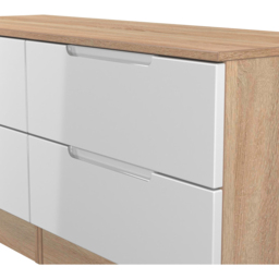 Crowndale Milan 4 Drawer White Gloss and Bardolino Oak Bed Box Ready Assembled - White Gloss & Bardolino Oak - Wilko - thumbnail 5