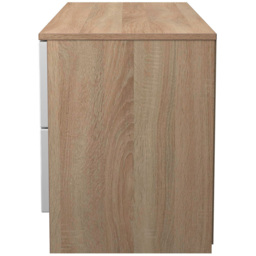 Crowndale Milan 4 Drawer White Gloss and Bardolino Oak Bed Box Ready Assembled - White Gloss & Bardolino Oak - Wilko - thumbnail 7
