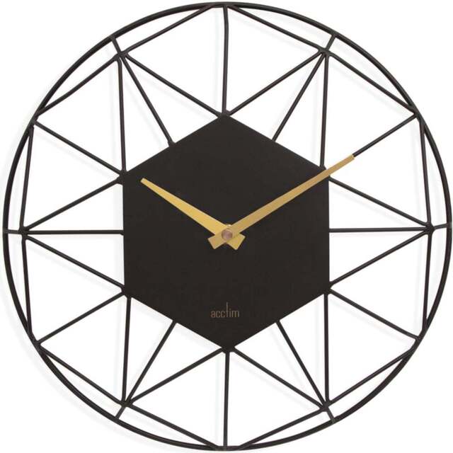 Acctim Alva Black Metal Wire Clock - Size: 4.5 x 30 x 30cm - Wilko - image 1