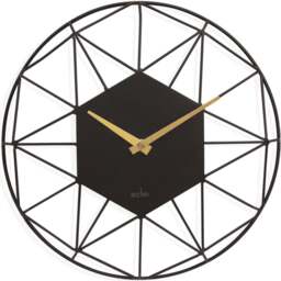 Acctim Alva Black Metal Wire Clock - Size: 4.5 x 30 x 30cm - Wilko - thumbnail 1