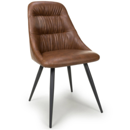 Corinth Set of 2 Linen Effect Tan Dining Chairs - Shankar - Wilko - thumbnail 3