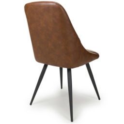 Corinth Set of 2 Linen Effect Tan Dining Chairs - Shankar - Wilko - thumbnail 5